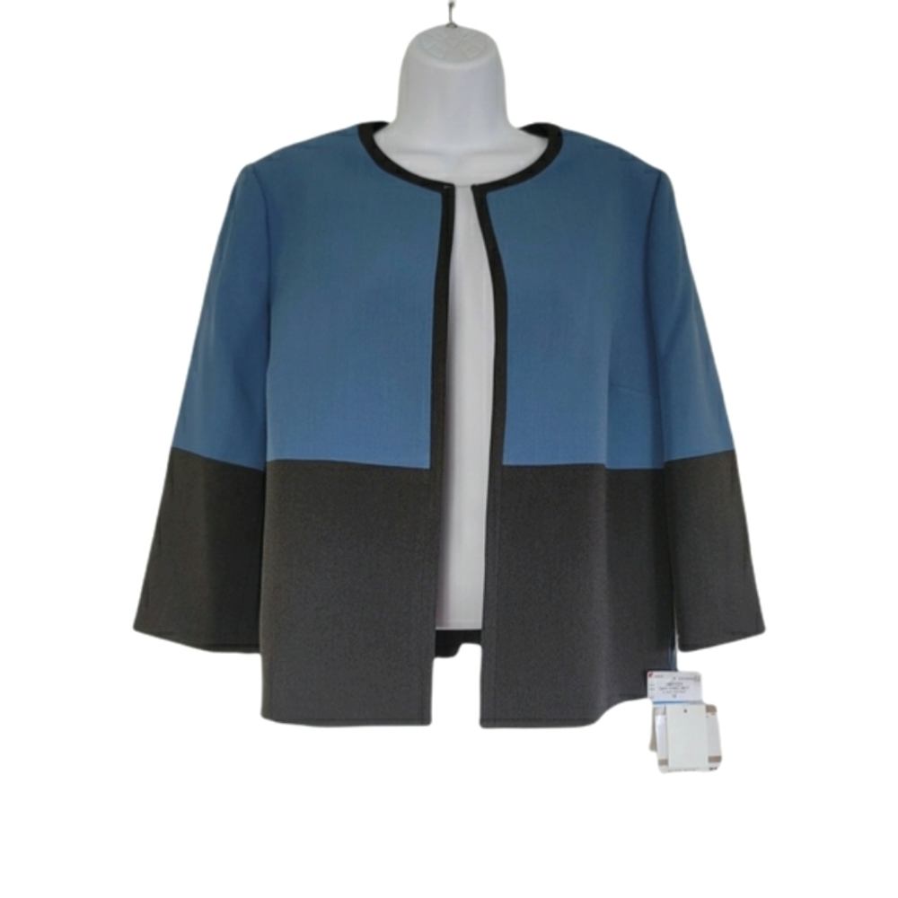 NWT.  Kasper Open Front Boxy Jacket Blazer Coat 12